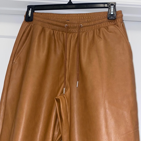 🎉HP🎉 NWT! Cognac Bagatelle Faux-Leather Joggers - Picture 3 of 5